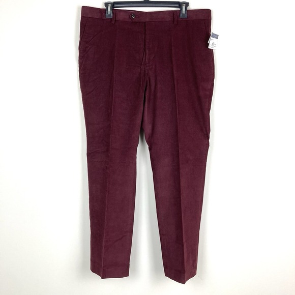 Tommy Hilfiger Men's Modern-Fit Stretch Corduroy Pants Burgundy 36x29 NWT E04398 - Picture 3 of 7